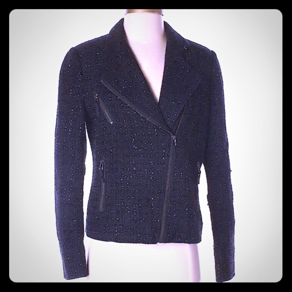 ✨ I ❤️ Ronson - Tweedy Metallic Moto Jacket! EUC✨